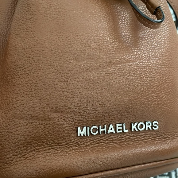 Michael Kors Brown Leather Mini Crossbody Bucket Bag - Picture 3 of 7